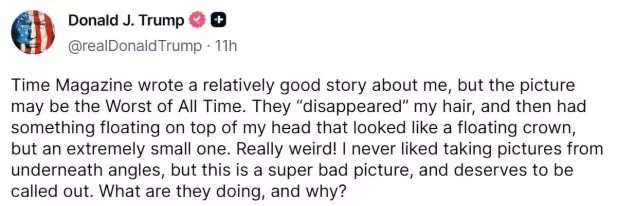 Trump reclama de capa da Time e chama foto de “pior de todos os tempos” - Imagem do artigo