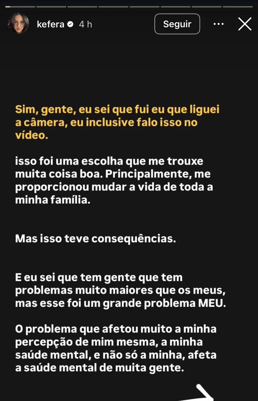 Kéfera rebate críticas após vídeo sobre exposição na internet e denuncia discurso de ódio - Imagem do artigo