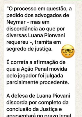 Luana Piovani reage à condenação por injúria contra Neymar e anuncia recurso - Imagem do artigo