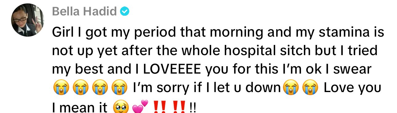 Bella Hadid esclarece preocupação de fã sobre sua fisionomia no desfile da Victoria’s Secret - Imagem do artigo original