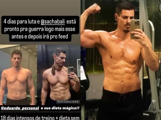 Sacha Bali elimina 8 kg em 18 dias e exibe nova forma antes de confronto com Davi Brito - Imagem do artigo