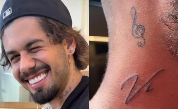 Curativo no pescoço levanta dúvida sobre possível remoção de tatuagem de Zé Felipe dedicada a Virginia Fonseca - Imagem do artigo
