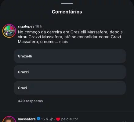 Grazi Massafera esclarece variações de grafia do nome após vídeo viral: “Foi erro de digitação” - Imagem do artigo