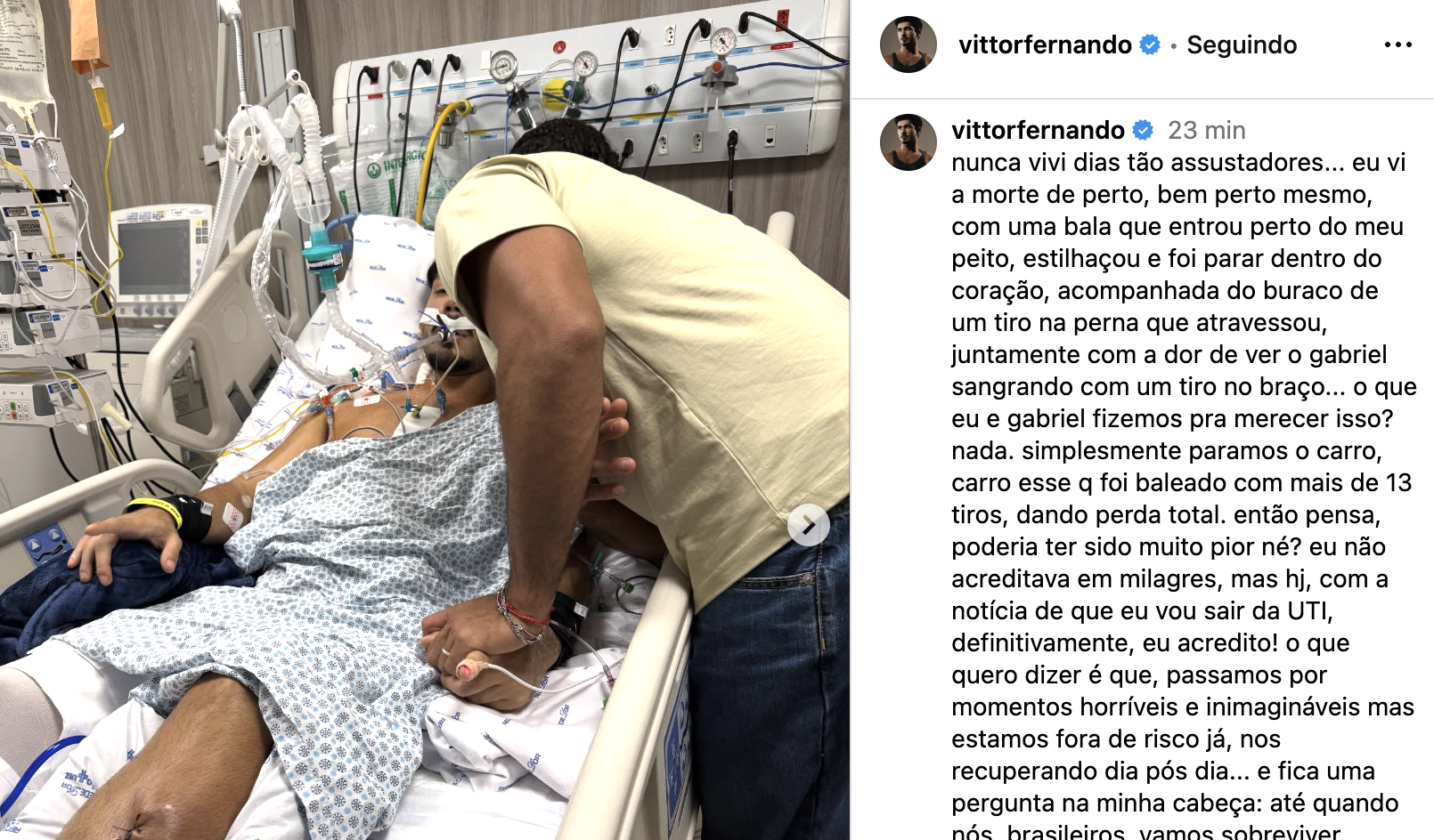 Influenciador Vittor Fernando descreve ataque que o deixou baleado em Itatiaia (RJ) - Imagem do artigo original