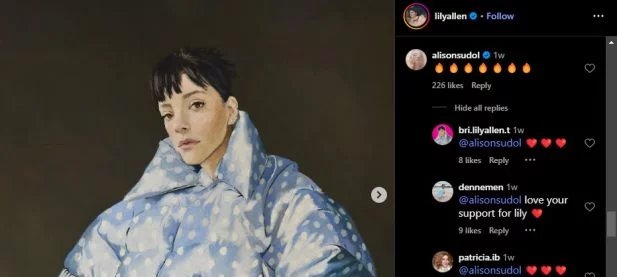 Ex-namorada de David Harbour apoia Lily Allen em post sobre novo álbum - Imagem do artigo